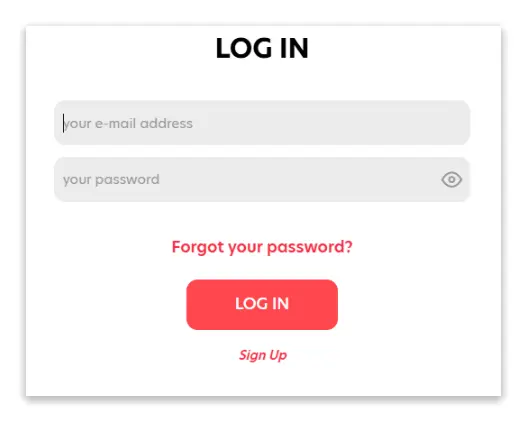 Evospin login page